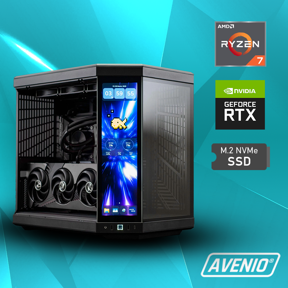 Avenio HYTE Y70 Infinity Touch AMD Ryzen 7 9800X3D 5.20 GHz 32GB 2TB M.2 NVMe W11P WiFi nVidia RTX 5080 16GB GDDR7 P/N: 02243326