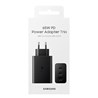 Punjač Samsung T6530 Trio 65W, 25W i 15W Fast Charge 2x USB-C i USB-A crni bez kabela EP-T6530NBEGEU