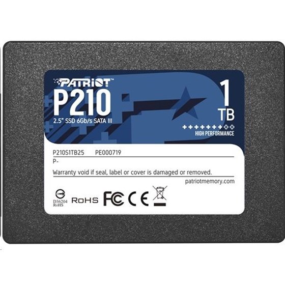 SSD 1TB Patriot P210 2.5" SATA III, R/W: 520/430 MB/s P/N: P210S1TB25