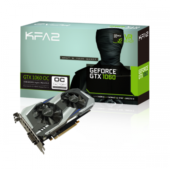 Grafička kartica VGA KFA2 nVidia GeForce GTX 1060 OC 3GB GDDR5 1x DVI 1x HDMI 1x DisplayPort P/N: 60NNH7DSL9CK