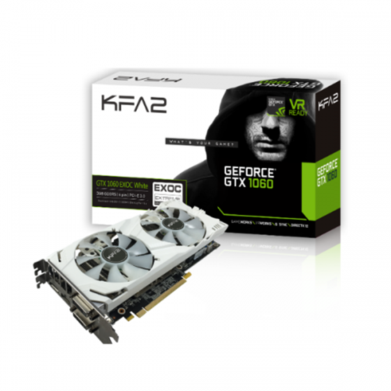 Grafička kartica VGA KFA2 nVidia GeForce GTX 1060 EXOC White 3GB GDDR5 2x DVI 1x HDMI 1x DisplayPort P/N: 60NNH7DVM3VK
