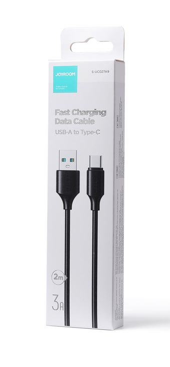 Kabel USB A - USB C 2m 3A 480Mbps, Joyroom Long-Lasting Series A9, crni