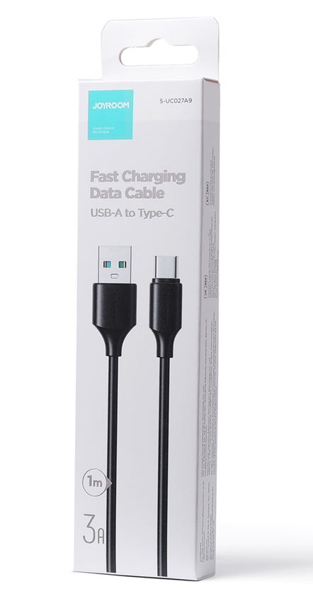 Kabel USB A - USB C 1m 3A 480Mbps, Joyroom Long-Lasting Series A9, crni