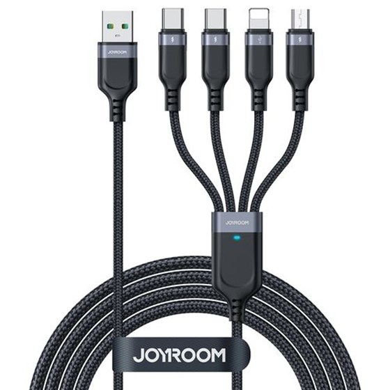 Kabel 4u1 USB A - 2x USB C/ Lightning/MicroUSB 1.2m, Joyroom Multi-Use Series S-A18, crni