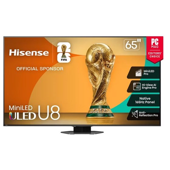 TV Hisense 65U8S 65" 4K UHD, RGB Mini LED, Smart TV, 65U8S
