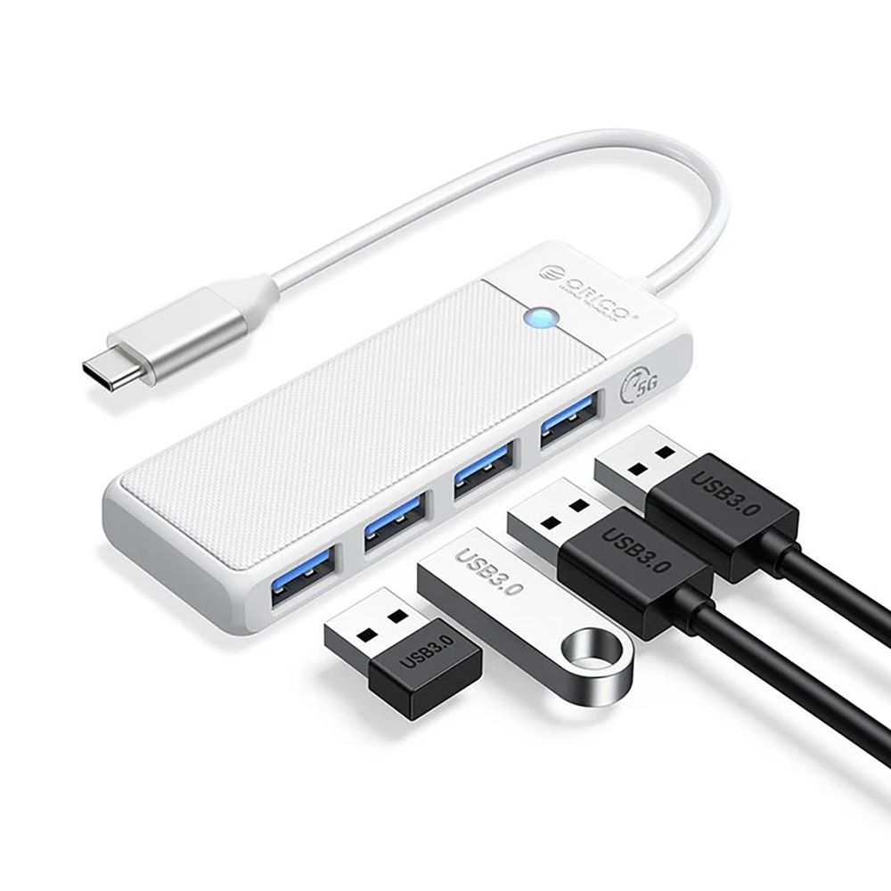USB C HUB Orico 4 portni, 4× USB 3.0, bijeli, ORICO-PAPW4A-C3-015-WH-EP
