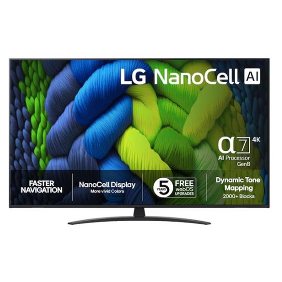 TV LG 65NANO82A6B  65" 4K UHD, NanoCell, Smart TV, 65NANO82A6B.AEU