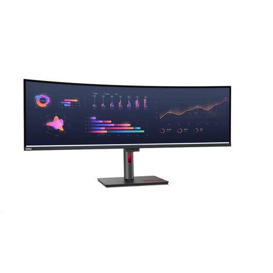 Monitor Lenovo ThinkVision P49w-30, 63DBRAT1EU, 49" Dual QHD (5120x1440) IPS display, Anti-glare, 32:9, 3800R,4x USB 3.2 Gen 1, 1x USB-C, 1x USB-B, 1x TB USB-C, 2x HDMI 2.1, 1x DP 1.4, 1x RJ45