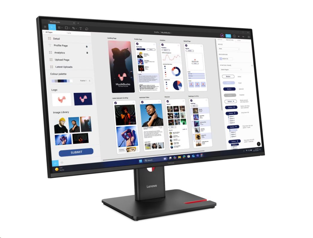 Monitor Lenovo ThinkVision T32UD-40, 64B0GAT1EU, 31.5" UHD IPS, HDMI, DP, USB-C, pivot, 36mj