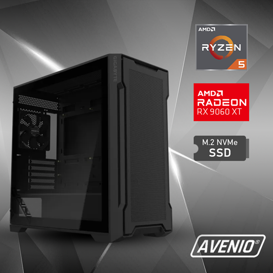 Avenio ProGamer AMD Ryzen 5 9600X 5.40GHz 16GB 1TB NVMe SSD W11P AMD Radeon RX 9060XT 16GB GDDR6 P/N: 02243398