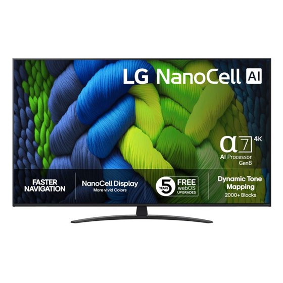 TV LG 50NANO82A6B, 50" 4K UHD, NanoCell, Smart TV, 50NANO82A6B.AEU
