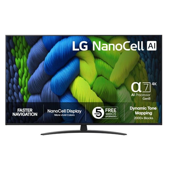 TV LG 55NANO82A6B, 55" 4K UHD, NanoCell, Smart TV, 55NANO82A6B.AEU