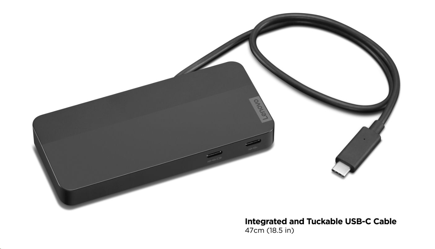Docking Lenovo USB-C Dual Display Travel Dock 1x HDMI2.1, 1x DP1.4, 1x USB-A, 2x USB-C, 1x RJ45 65W PD, PN:40B90000WW