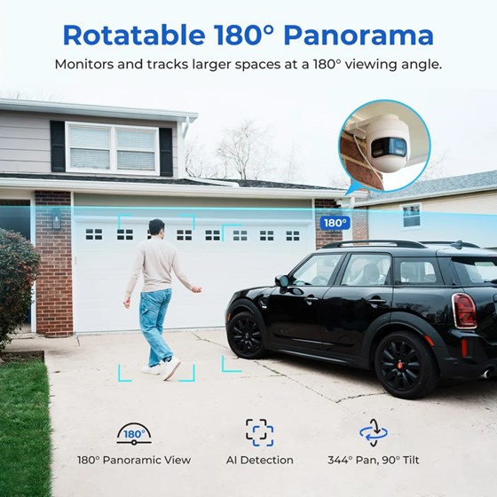 Imilab EC6 Panorama Smart WiFi 6  sigurnosna kamera, vanjska, 3.5K, 3MP×2, 180° Panoramic View, Color Night Vision, LAN, IP66, Mi Home/Xiaomi, Alexa & Google Assistant