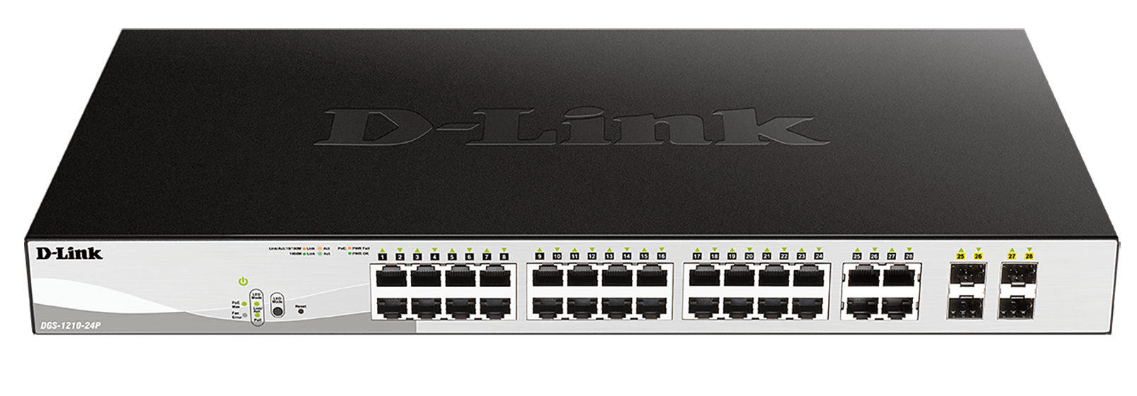 D-Link 24-Port Gigabit PoE Smart Managed Switch with 4 x Combo 1000BaseT/Mini-GBIC SFP ports