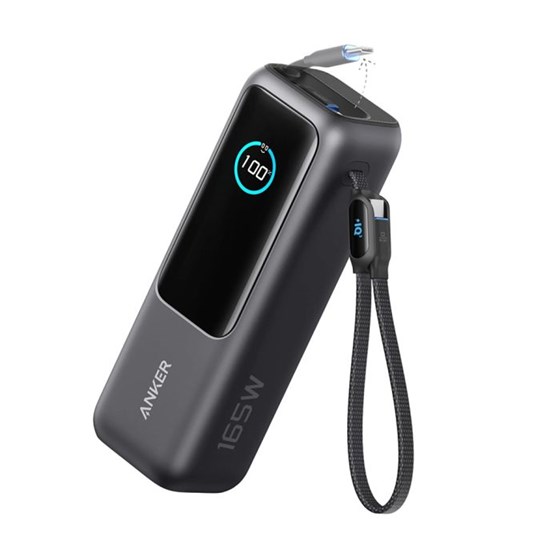 Anker Powerbank 25.000 mAh s ugrađenim USB-C kabelom, 165W, crni