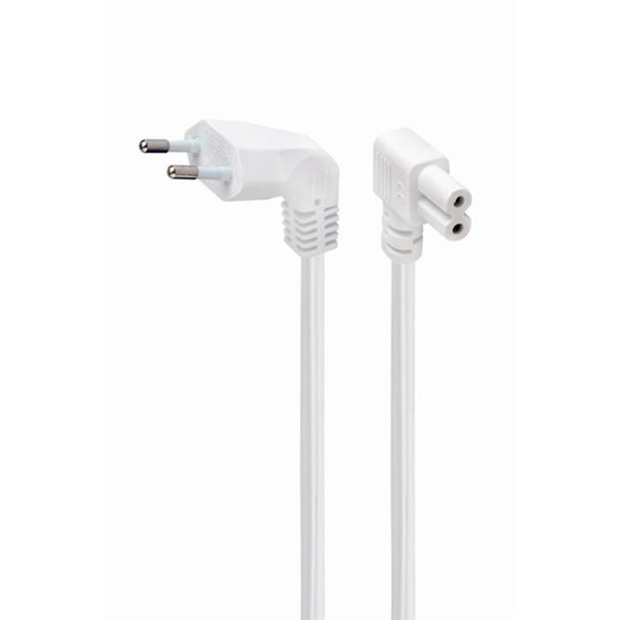 Kabel za napajanje kutni Euro M - kutni C7 2.5m, bijeli, PC-184L-075-2.5M-W
