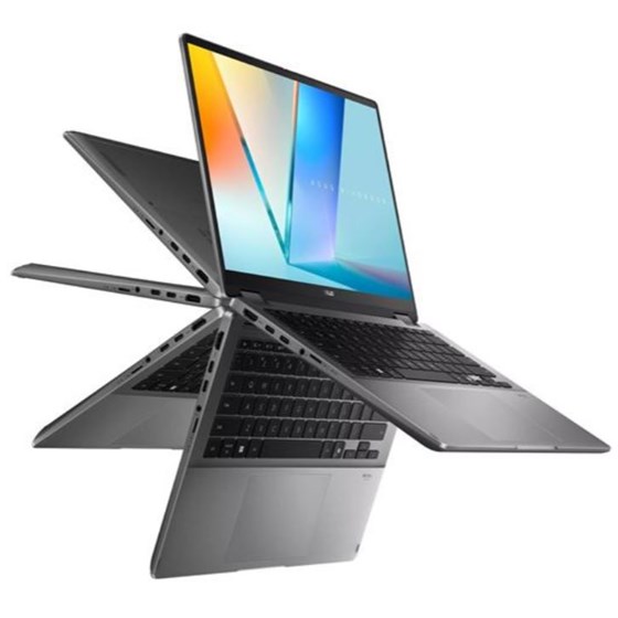 Asus Vivobook 14 Flip TP3407SA-SG155W, 90NB14Y1-M00JC0, 14" FullHD+ OLED Touch, Intel Core Ultra 7 258V, 32GB LPDDR5X, 1TB M.2 PCIe NVMe SSD, W11H, Intel Arc Graphics, Siva, 2y
