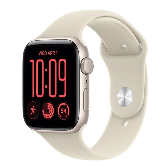 Apple Watch SE3 v2 GPS 44mm Starlight Aluminium Case with Sand Sport Band - M/L