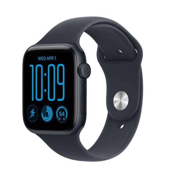 Apple Watch SE3 v2 GPS 44mm Midnight Aluminium Case with Navy Blue Sport Band - M/L