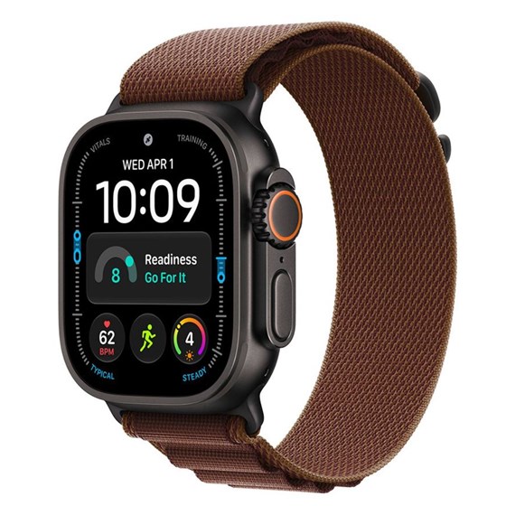 Apple Watch Ultra 4 Cellular 49mm Black Titanium Case with Burgundy Alpine Loop - S