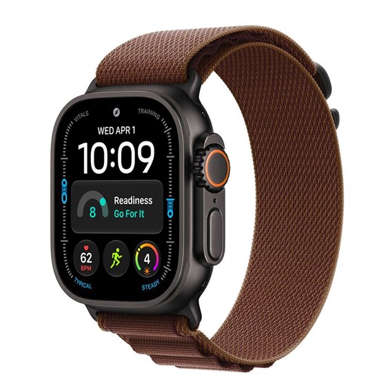 Apple Watch Ultra 4 Cellular 49mm Black Titanium Case with Burgundy Alpine Loop - L