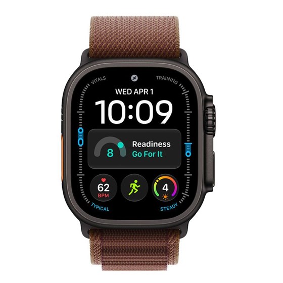 Apple Watch Ultra 4 Cellular 49mm Black Titanium Case with Burgundy Alpine Loop - L