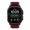 Apple Watch Ultra 4 Cellular 49mm Black Titanium Case with Burgundy Trail Loop - S/M