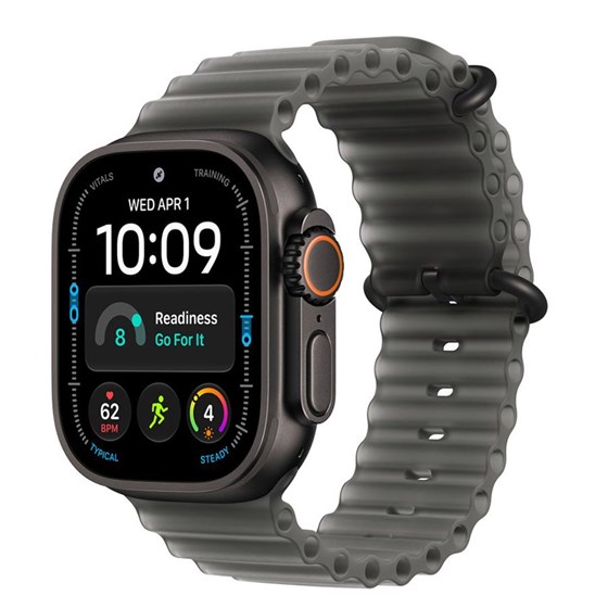 Apple Watch Ultra 4 Cellular 49mm Black Titanium Case with Translucent Black Ocean Band