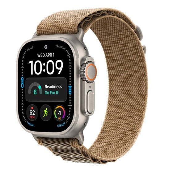 Apple Watch Ultra 4 Cellular 49mm Natural Titanium Case with Desert Alpine Loop - M