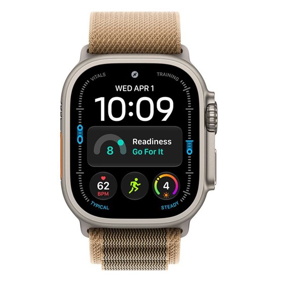 Apple Watch Ultra 4 Cellular 49mm Natural Titanium Case with Desert Alpine Loop - M