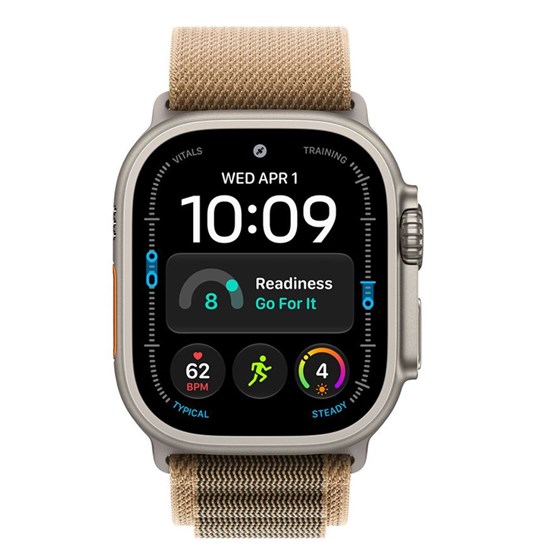 Apple Watch Ultra 4 Cellular 49mm Natural Titanium Case with Desert Alpine Loop - L