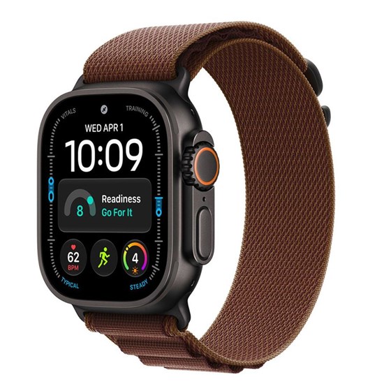 Apple Watch Ultra 4 Cellular 49mm Black Titanium Case with Burgundy Alpine Loop - M