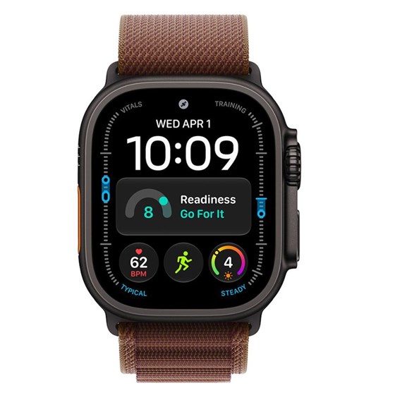 Apple Watch Ultra 4 Cellular 49mm Black Titanium Case with Burgundy Alpine Loop - M