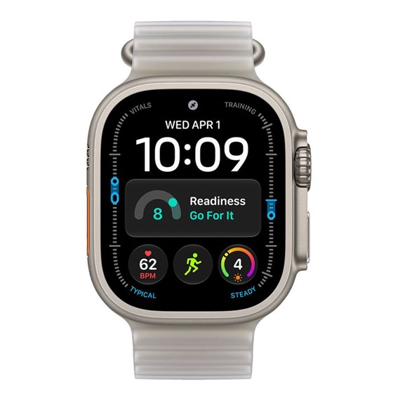 Apple Watch Ultra 4 Cellular 49mm Natural Titanium Case with Translucent Grey Ocean Band