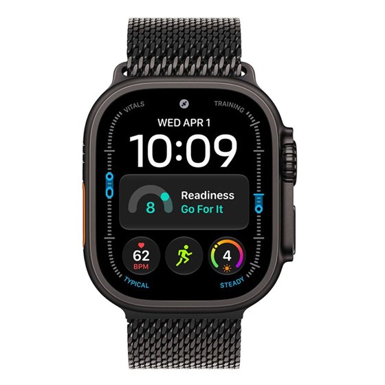 Apple Watch Ultra 4 Cellular 49mm Black Titanium Case with Black Titanium Milanese Loop - S