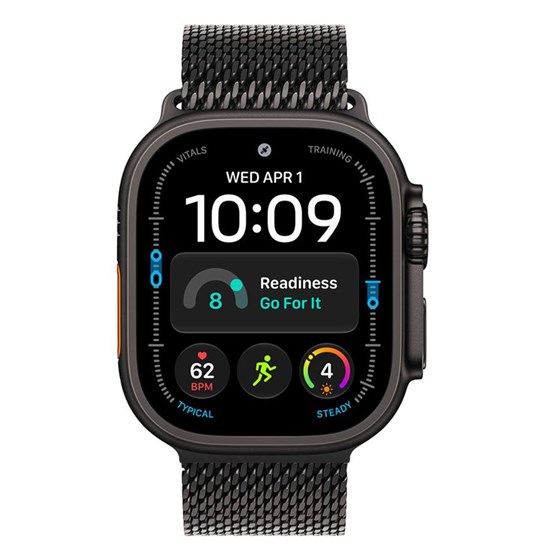 Apple Watch Ultra 4 Cellular 49mm Black Titanium Case with Black Titanium Milanese Loop - L