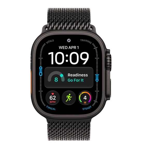 Apple Watch Ultra 4 Cellular 49mm Black Titanium Case with Black Titanium Milanese Loop - M