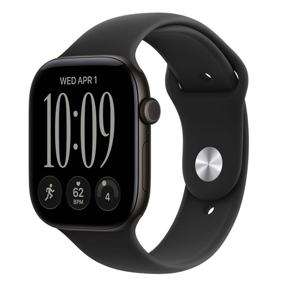 Apple Watch S12 GPS 46mm Black Aluminium Case with Black Sport Band - M/L