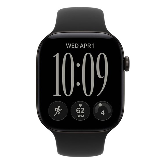 Apple Watch S12 GPS 46mm Black Aluminium Case with Black Sport Band - M/L