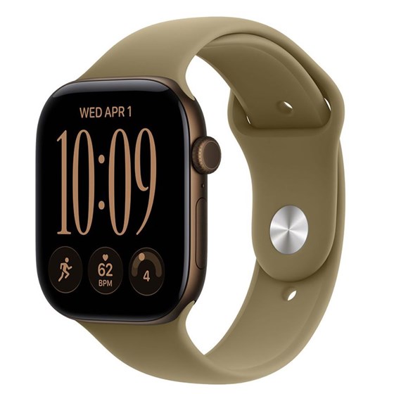 Apple Watch S12 GPS 46mm Dark Bronze Aluminium Case with Olive Sport Band - M/L