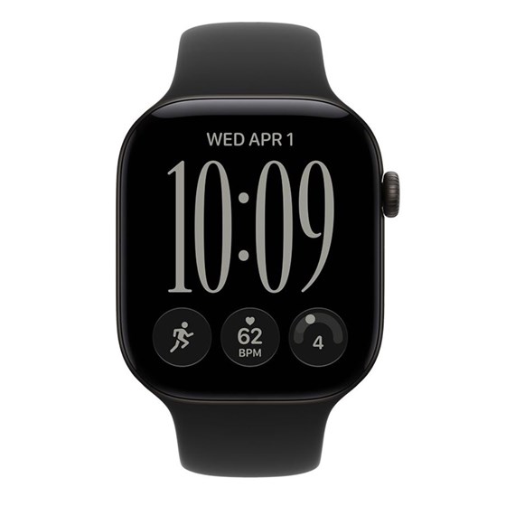 Apple Watch S12 Cellular 46mm Black Aluminium Case with Black Sport Band - S/M