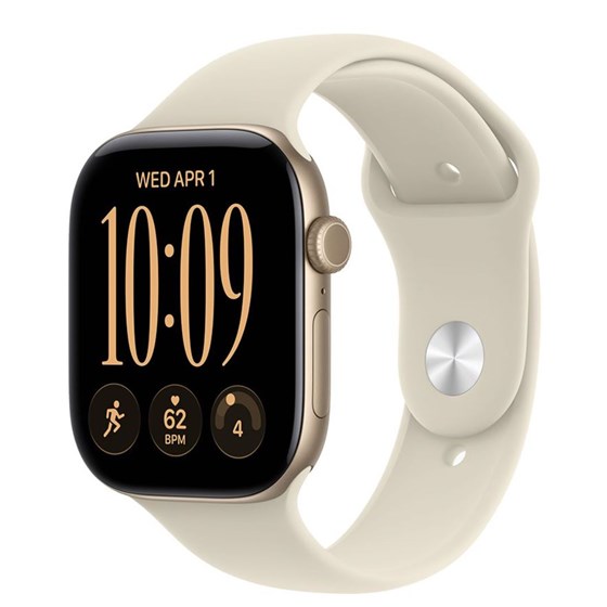 Apple Watch S12 Cellular 46mm Light Gold Aluminium Case with Sand Sport Band - M/L