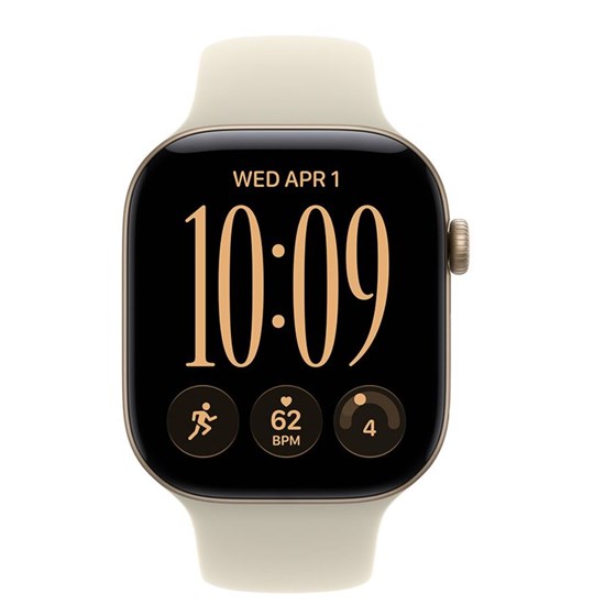Apple Watch S12 Cellular 46mm Light Gold Aluminium Case with Sand Sport Band - M/L