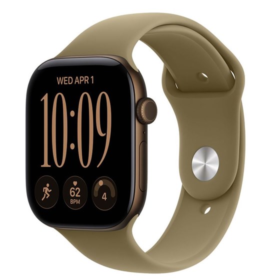 Apple Watch S12 Cellular 46mm Dark Bronze Aluminium Case with Olive Sport Band - S/M