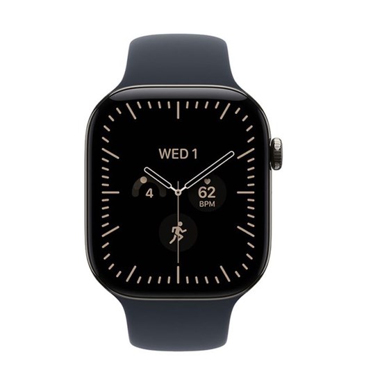 Apple Watch S12 Cellular 42mm Natural Titanium Case with Navy Blue Sport Band - M/L