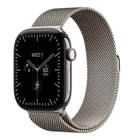 Apple Watch S12 Cellular 46mm Natural Titanium Case with Natural Milanese Loop - S/M
