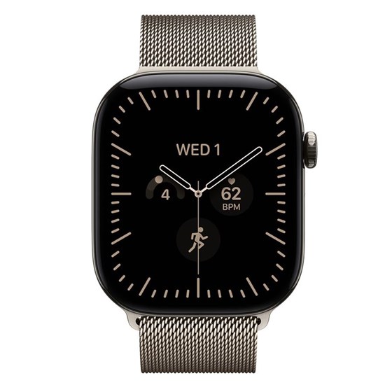 Apple Watch S12 Cellular 46mm Natural Titanium Case with Natural Milanese Loop - S/M