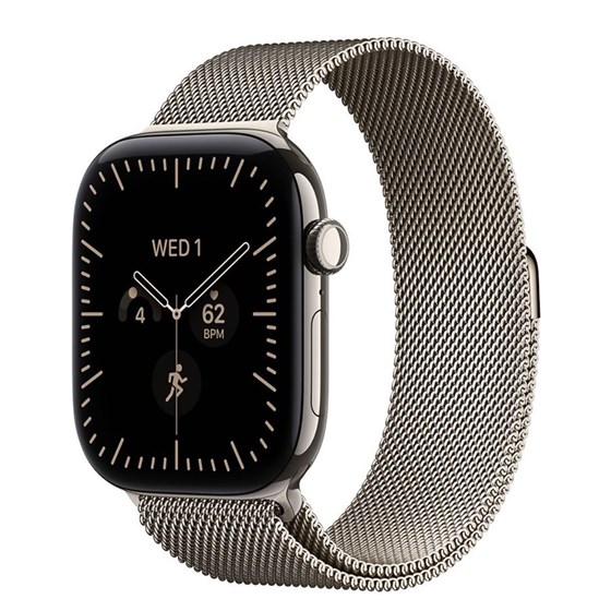 Apple Watch S12 Cellular 46mm Natural Titanium Case with Natural Milanese Loop - M/L