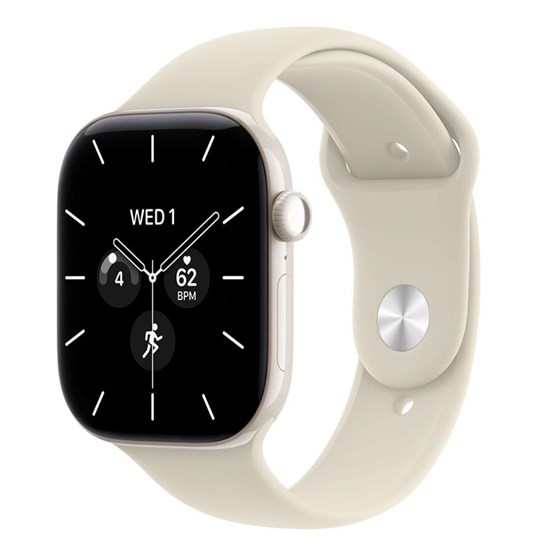 Apple Watch S12 Cellular 46mm Pearl White Ceramic Case with Sand Sport Band - S/M
